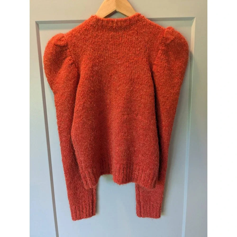 Derek Lam 10 Crosby Orange Puff‎ Sleeve Sweater XS/TP New with Tags - Picture 10 of 11